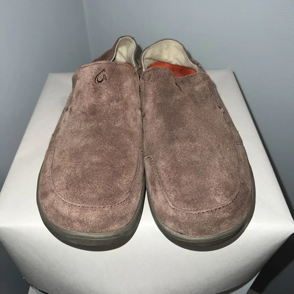 OluKai Nohea Suede Leather Brown Slip On Loafers Mens Size 8 10177-4848